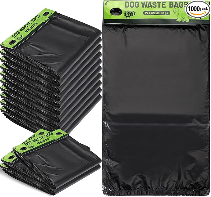 Ireer 1000 Pcs Dog Bags Bulk, Dog Pet Waste Bags Bulk, Leakproof Easy Single Pull Bag for Poop Station Fit Hang Hole Dispenser Pet Waste Bag for Home Outdoor