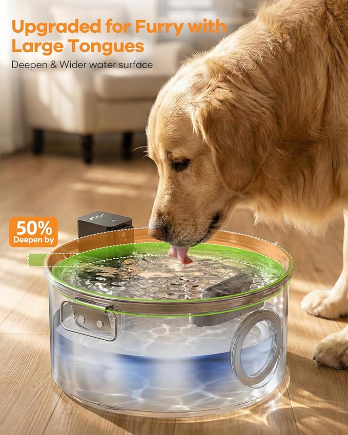 3.4Gal Wireless Automatic Dog Water Fountain for Large Dogs，12L Stainless Steel 3 Modes Dog Fountain Water Bowl Dispenser, Multi Large Pet Water Fountain Ultra Quiet & Multi-Filteration