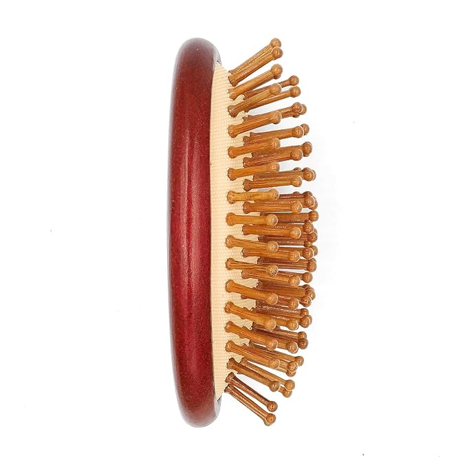 Bamboo Bristle Cushion Brush for Cat & Dog Hair - Bamboo Pet Scalp Massager - Kitty & Puppy Hair Grooming Brush Comb (Brown)