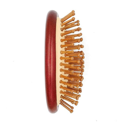 Bamboo Bristle Cushion Brush for Cat & Dog Hair - Bamboo Pet Scalp Massager - Kitty & Puppy Hair Grooming Brush Comb (Brown)