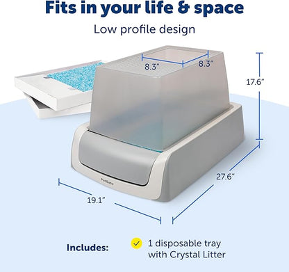 PetSafe ScoopFree Crystal Pro Legacy Self-Cleaning Automatic Litter Box - Top-Entry Motion-Sensing Cat Box with Integrated Health Counter - Includes 1 Disposable Crystal Litter Tray