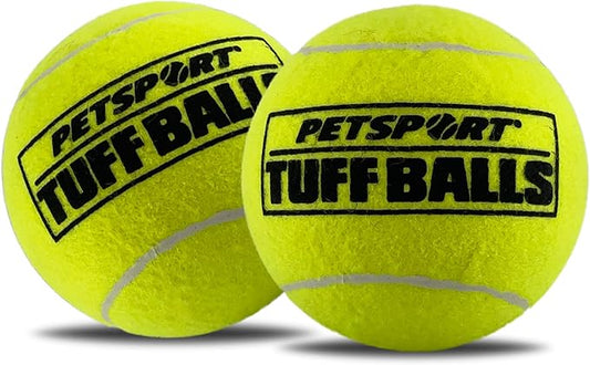 PetSport Tuff Ball - Medium Tennis Balls for Dogs, Great for Boredom & Aggressive Chewers, Dog Toy, Medium Tennis Balls for All Dogs, Certified Non-Toxic, Won't Wear Down Teeth - 2.5"(2 Pack)