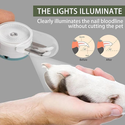 LED Light Pet Nail Clipper, Safe Quick Sensor Trimmer with Bloodline Detection, Sharp Blades for Dogs and Cats