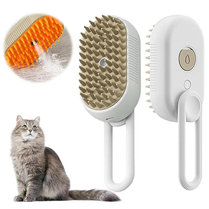 Cat Steam Brush, 4 in 1 Steam Cat Brush, Anti-Static Cats Steamer Brushes for Shedding & Grooming, 4 in 1 Pet Grooming Comb