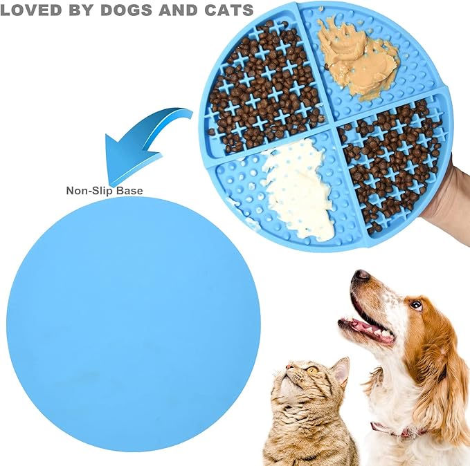Bangp Silicone Dog & Cat Lick Mat and Slow Feeder,Extends Mealtime for Fast Eaters and Reduces Anxiety,Heavy-Duty Design,Dishwasher Safe,Perfect for Yogurt,Treats,Peanut Butter