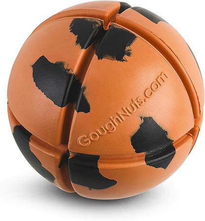 Goughnuts – Virtually Indestructible Ball - Guaranteed Dog Chew Toys for Aggressive Chewers Like Pit Bulls, German Shepherds, and Labs from 30-70 Pounds - Tough and Durable Natural Rubber - Orange