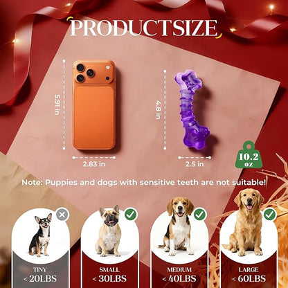 Indestructible Dog Toys for Aggressive Chewers: 2-Pack Tough Chew Toy for Large Dogs, Heavy Duty Long-Lasting Dog Bones for Large Breed, Dog Toys to Keep Them Busy