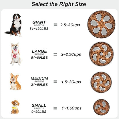 Slow Feeder Dog Bowl-1.5Cups for Small Breeds, Dual Wall Stainless Steel Maze Bowl, Non-Slip Base, Food-Grade Metal Dog Dish to Slow Eating