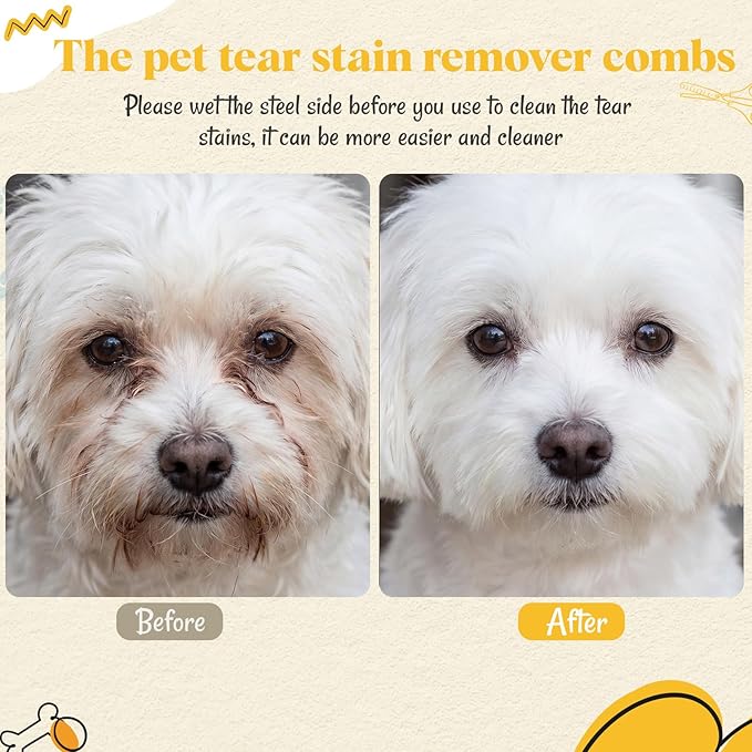 Pet Eye Comb Bulk Stainless Steel Facial Comb for Dogs Cats Gentle Tear Stain Remover Cat Grooming Kit