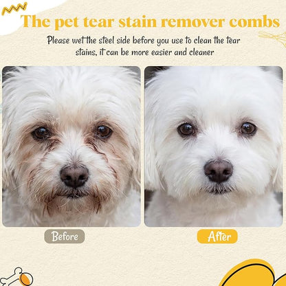 Pet Eye Comb Bulk Stainless Steel Facial Comb for Dogs Cats Gentle Tear Stain Remover Cat Grooming Kit