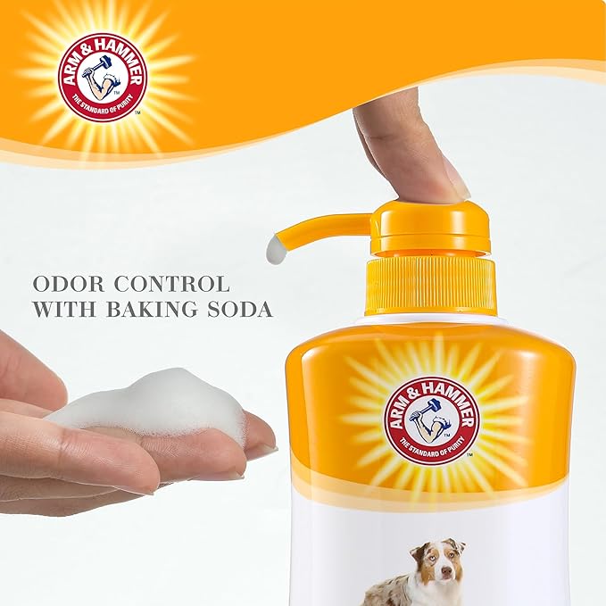 Arm & Hammer Ultra Fresh Oatmeal Dog Shampoo with Aloe for Itch Relief and Odor Control, Baking Soda Deodorizing Pet Shampoo for Dry Itchy Skin, Pump Bottle Dog Wash, White Tea & Sage Scent, 24 Fl Oz