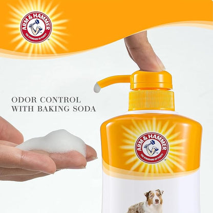 Arm & Hammer Ultra Fresh Oatmeal Dog Shampoo with Aloe for Itch Relief and Odor Control, Baking Soda Deodorizing Pet Shampoo for Dry Itchy Skin, Pump Bottle Dog Wash, White Tea & Sage Scent, 24 Fl Oz