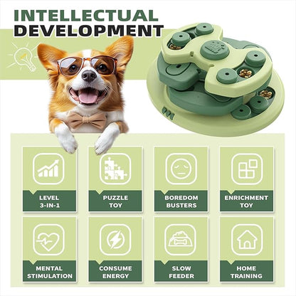 KADTC 3 Levels of Step-by-Step Challenge,Large Size,Beginner to Advanced Dog Puzzle Toys,3 Ways to Play,U.S. Brand & Design Treat Puzzles for Dogs Mental Stimulation Enrichment Food Slow Feeder Toy