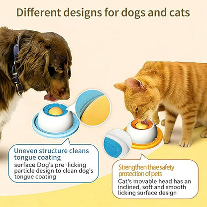 Upgraded Dog Lick Bowl, Dog Cat Enrichment Toys, Interactive Slow Feeder & Anxiety Relief Treat Dispenser with Non-Slip Base for Puppy Kitten Mental Stimulation. (Yellow-1PCS)