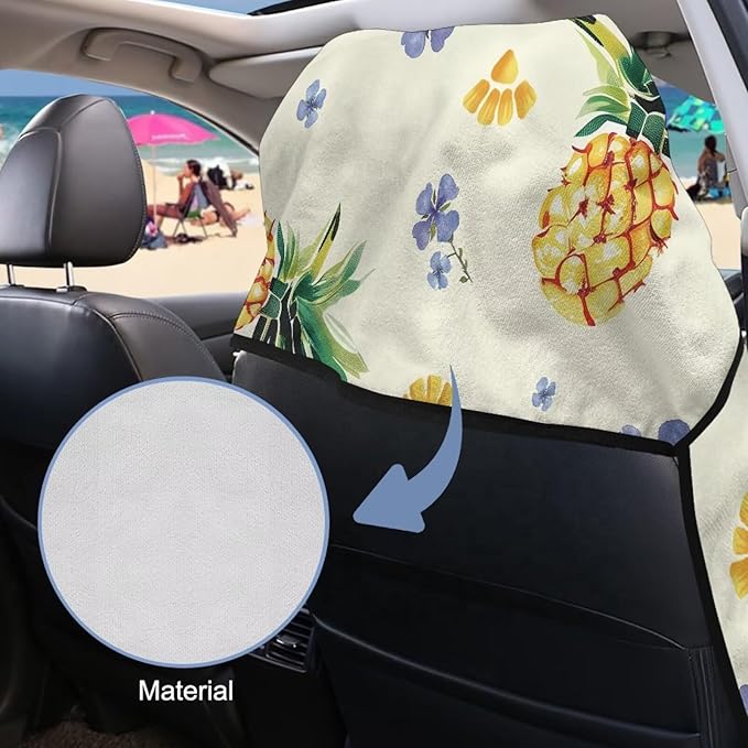 SEANATIVE Pineapple Seat Cover Towel, Sweat Carseat Protector, Car Towel Cushion Cover Perfect for Car Truck SUV Seat, Great for Surfing Yoga Gym Workout
