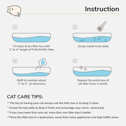 FUKUMARU Tofu Cat Litter, Super Ultra Absorbent, 18 LBS Clumping Cat Litter, Flushable, Natural, Lightweight, Dust Free, Quick Clumping, Low Tracking, Odor Control (6lb x 3 Packs)