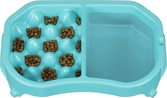 Neater Pet Brands Neater Slow Feeder Dog Bowls, Slows Down Fast Eating to Prevent Vomiting, Overeating, & Bloat, Dog Slow Feeder Bowl with Wide, Non-Slip Base, Holds 2.5 Cups Food and 8.5 Cups Water