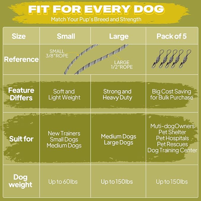 Fida Durable Slip Lead Dog Leash, 6 FT x 3/8" Heavy Duty Comfortable Strong Rope Slip Lead for Small Dogs and Puppies, No Pull Pet Training Leash with Highly Reflective(3/8", Grey)