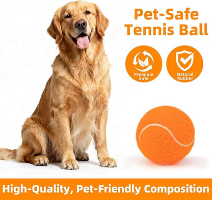 2.5" Dog Tennis Balls 6-Pack – Silent Bounce, Tough Rubber Core, Durable Fetch & Training Toys for Indoor/Outdoor Play, for Small Medium Large Dogs (Classic Mixed Color,6-Pack)