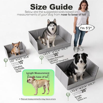Dog Grass Pad with Tray Foldable Dog Litter Box High Walls, Odor Free Artificial Grass for Dogs Potty, Pee Pad Holder, Seamless, No Assembly, Waterproof, Easy Clean, Portable for Travel