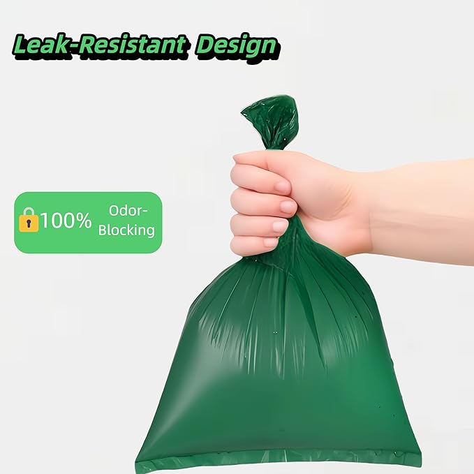 Green Dog Waste Bags, Extra Thick and Leak-Proof Poop Bags for Dogs&Cats (Green(3 Rolls))