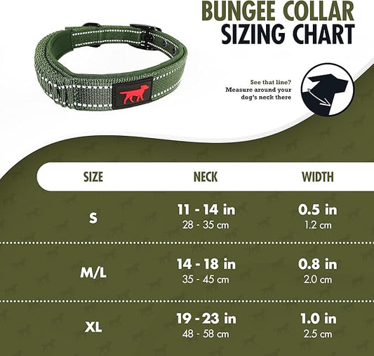 Tuff Pupper Heavy Duty Dog Collar with Handle | Ballistic Nylon Heavy Duty Collar | Padded Reflective Dog Collar with Adjustable Stainless Steel Hardware | Convenient Sizing for All Breeds