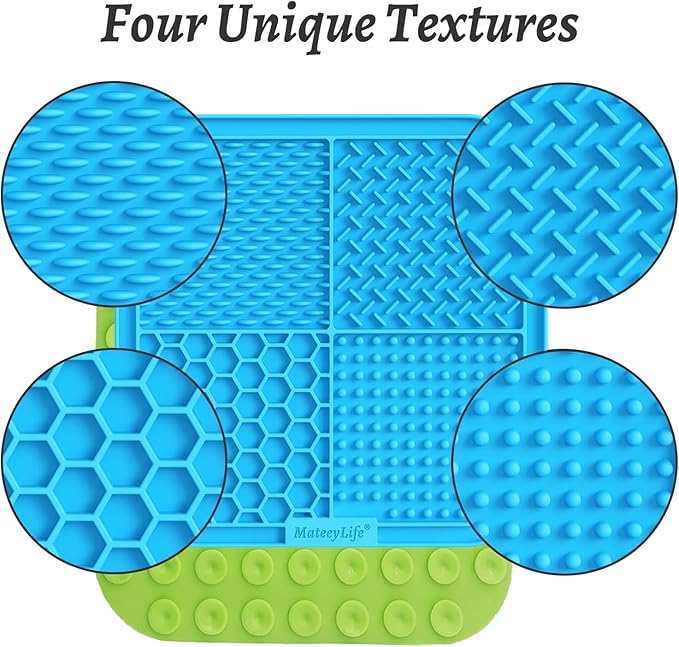 MateeyLife 2PCS Small Lick Mat for Dogs with Suction Cups, Slow Feeder Bowls, Cat Lick Mat for Anxiety Relief, Dog Toys to Keep Them Busy, Enrichment Toys for Bathing, Cat Licking Pad for Boredom