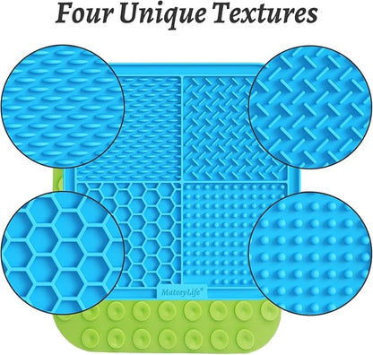 MateeyLife 2PCS Small Lick Mat for Dogs with Suction Cups, Slow Feeder Bowls, Cat Lick Mat for Anxiety Relief, Dog Toys to Keep Them Busy, Enrichment Toys for Bathing, Cat Licking Pad for Boredom
