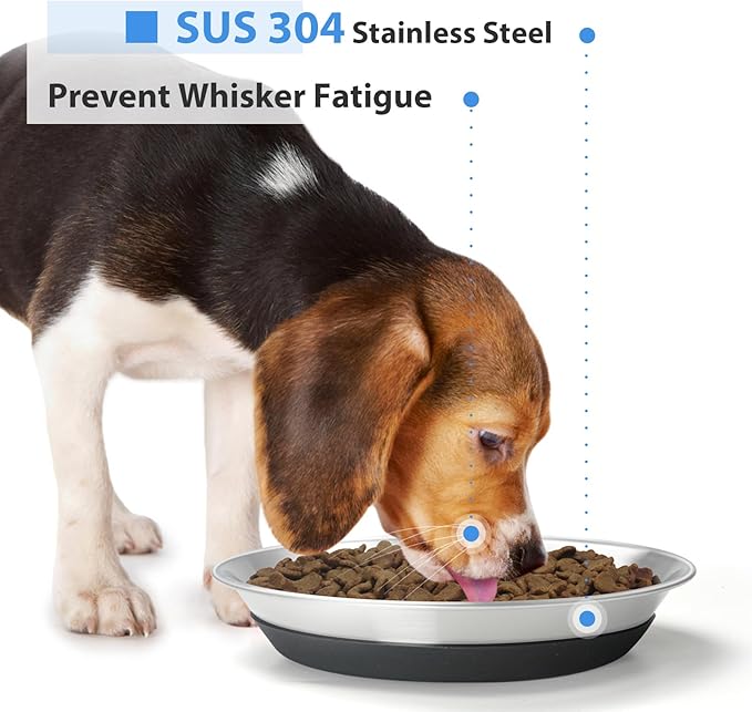 2 Packs Premium Stainless Steel Dog Bowls - Non-Slip, 2.5 Cups Capacity, Durable and Safe for Your Beloved Pet