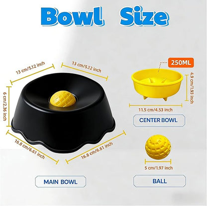 Slow Feeder Dog Bowl for Liquid, 250ml Non-Slip for Bone Broth & Yogurt, Prevents Wet Chin, Anxiety Relief & Mental Stimulation, Easy to Clean Food-Grade Enrichment Toy for All Breeds