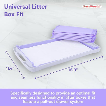 PetsWorld Universal Fit Cat Pad Refills for Litter Box, Fresh Scent, Odor Control, Pack of 800