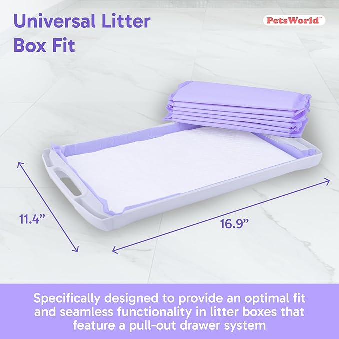 PetsWorld Universal Fit Cat Pad Refills for Litter Box, Fresh Scent, Odor Control, Pack of 200