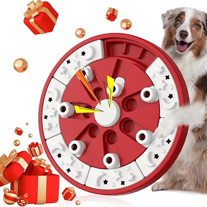 Dog Puzzle Toy Dogs Brain Mental Stimulation Mentally Stimulating Puzzles Feeder Toys Puppy Treat Food Dispenser Advanced Level 2 in 1 Game for Small/Medium/Large Aggressive Chewers Breed Red A