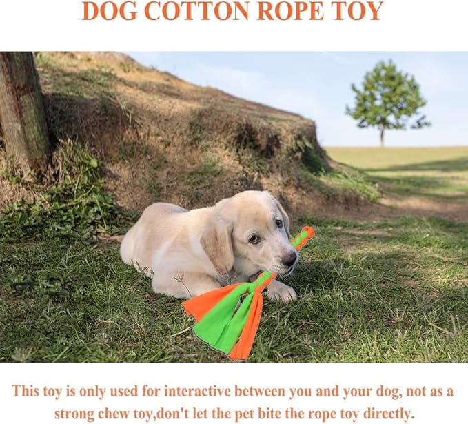 ASOCEA 3 Pack Dog Rope Toys Dog Flirt Pole Replacement Toys Pet Interactive Cotton Chew Toys Chase and Tug for Small Medium Dogs Puppies Breed Chewers …