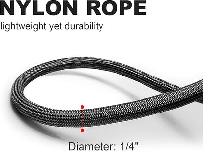 Small Dog Leash, 1/4" by 6/8/10 FT Lightweight Strong Nylon Rope Leash, Bright Classic Lead for Small Pets/Puppy/Cat (10ft, Black)