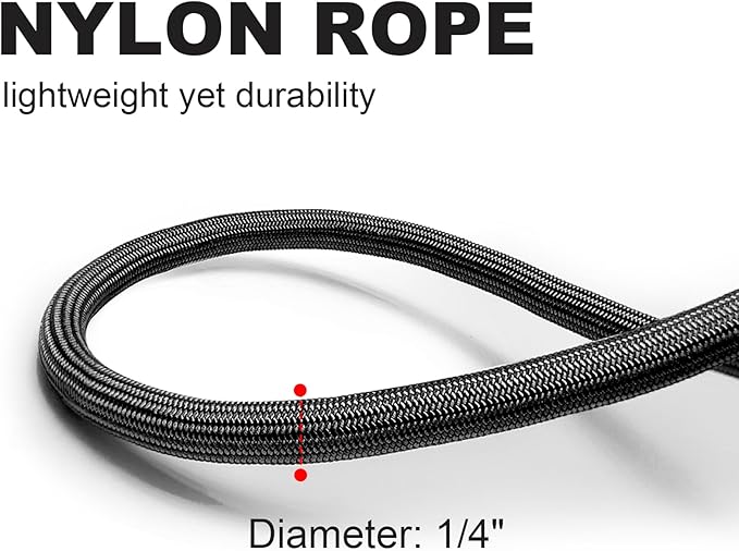 Small Dog Leash, 1/4" by 6/8/10 FT Lightweight Strong Nylon Rope Leash, Bright Classic Lead for Small Pets/Puppy/Cat (8ft, Black)