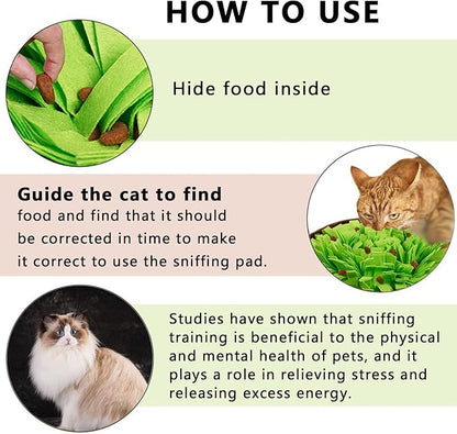 TMLDOT Snuffle Mat for Cats - Cat Slow Feeding Mat, Lick Mat for Cats, Puzzle Toys Interactive Game for Boredom, Cat Treat Dispenser Indoor Outdoor Stress Relief