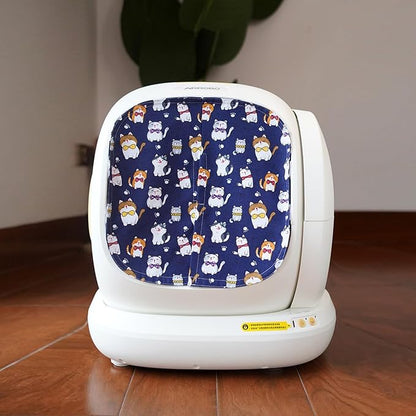 Curtain for Self Cleaning Cat Litter Box,Reduces Cat Litter Bounce, Stops Odors from The Litter Box Self Cleaning (FatBlue)