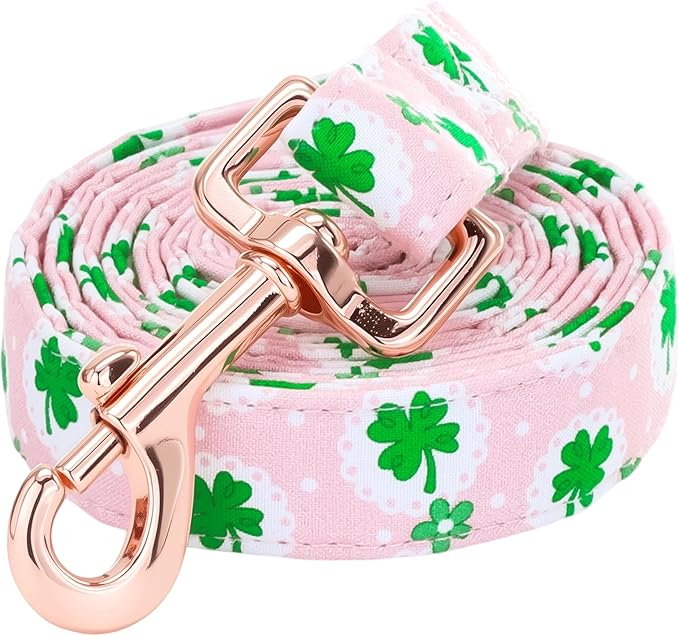 Dog Leash，St Patrick's Four-Leaf Clover Print Pet Leash Comfortable Padded Boy/Girl Durable Heavy Duty Leashes for Small Medium Large Dog