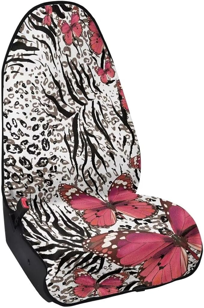 Coldinair Leopard Print Waterproof Towel Car Seat Covers,Beach Sweat Car Seat Protector Front Seats Only Universal Fit for Trucks,Butterfly