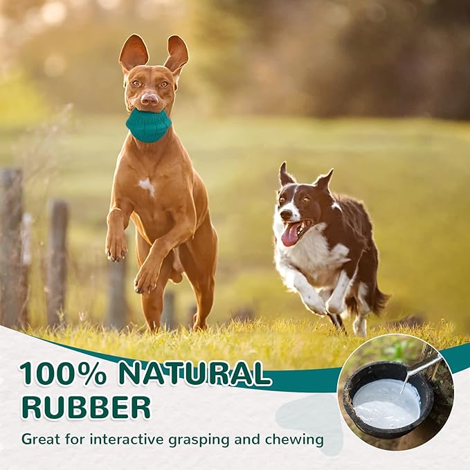 Squeaky Turtle Dog Toy, Treat Dispensing Rubber Ball, Bite Resistant Plush Chew Toy, Interactive Tug & Fetch Enrichment Toy for Medium & Small Breeds, Safe & Engaging for Puppies (Green)