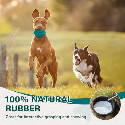 Squeaky Turtle Dog Toy, Treat Dispensing Rubber Ball, Bite Resistant Plush Chew Toy, Interactive Tug & Fetch Enrichment Toy for Medium & Small Breeds, Safe & Engaging for Puppies (Green)