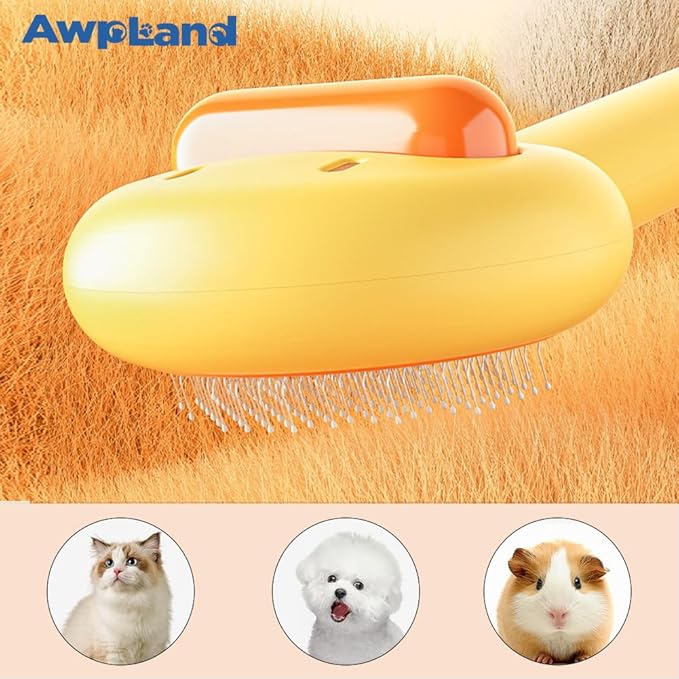 Cat Brush for Short or Long Haired Cats Dogs Rabbits, Cute Pet Brushes with Release Button for Massage and Removes Loose Fur, Dog Hair Brush Cat Grooming Deshedding Brushes