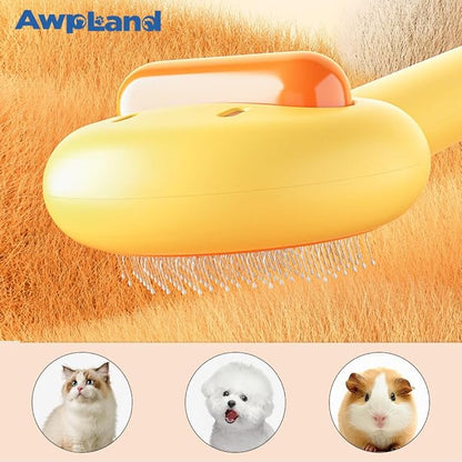 Cat Brush for Short or Long Haired Cats Dogs Rabbits, Cute Pet Brushes with Release Button for Massage and Removes Loose Fur, Dog Hair Brush Cat Grooming Deshedding Brushes