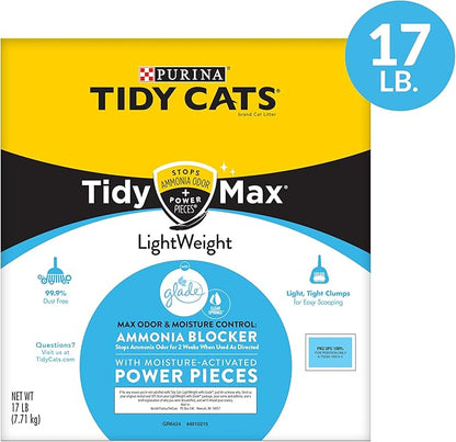 Purina Tidy Cats Clumping, Lightweight, Multi Cat Litter, Tidy Max Glade Clear Springs Formula - 17 lb. Box