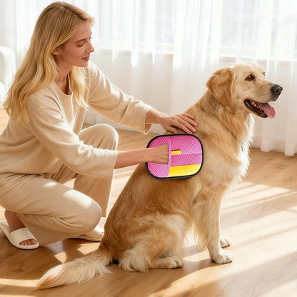 Pet Hair Removal Glove - Electrostatic Reusable Magic Brush Glove for Dog & Cat Hair Remover Glove on Sofa, Car Seats, Clothes & Bedding(Pink)