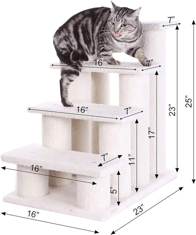 Armarkat Pet Steps, 4-steps, B4001, Ivory, 17"(W)x25"(D)x25"(H), each platform 7" Deep