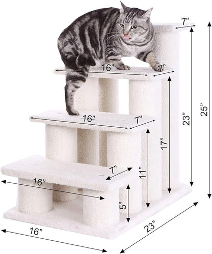 Armarkat Pet Steps, 4-steps, B4001, Ivory, 17"(W)x25"(D)x25"(H), each platform 7" Deep