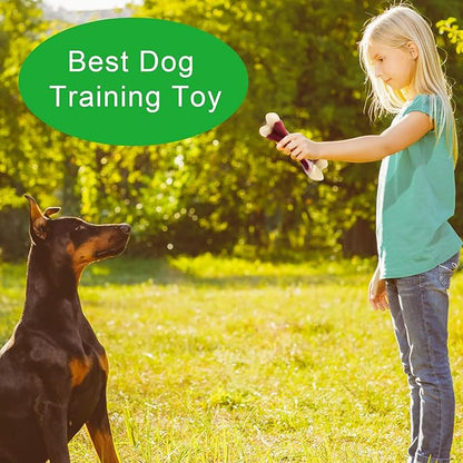 Dog Chew Toys for Aggressive Chewers - Bacon Flavor Indestructible Nylon Dog Bone Toys Tough Teething & Calming Interactive Toys for Large Medium Breeds(10lbs-70lbs) Birthday Gift Christmas