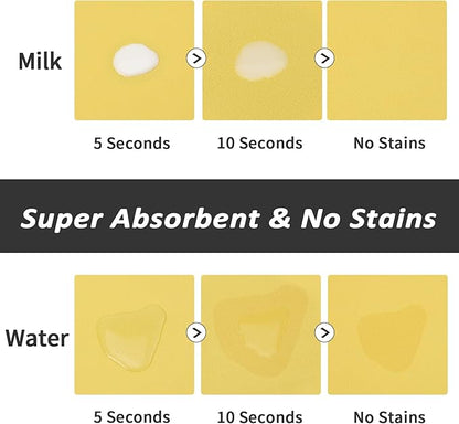 Dog Food Mat - Absorbent Cat Mat for Food and Water, No Stains Pet Feeding Bowl Mat, Easy to Clean Pet Placemats, Quick Dry Dog Water Dispenser Mat for Messy Drinkers | Yellow 18"x 28"